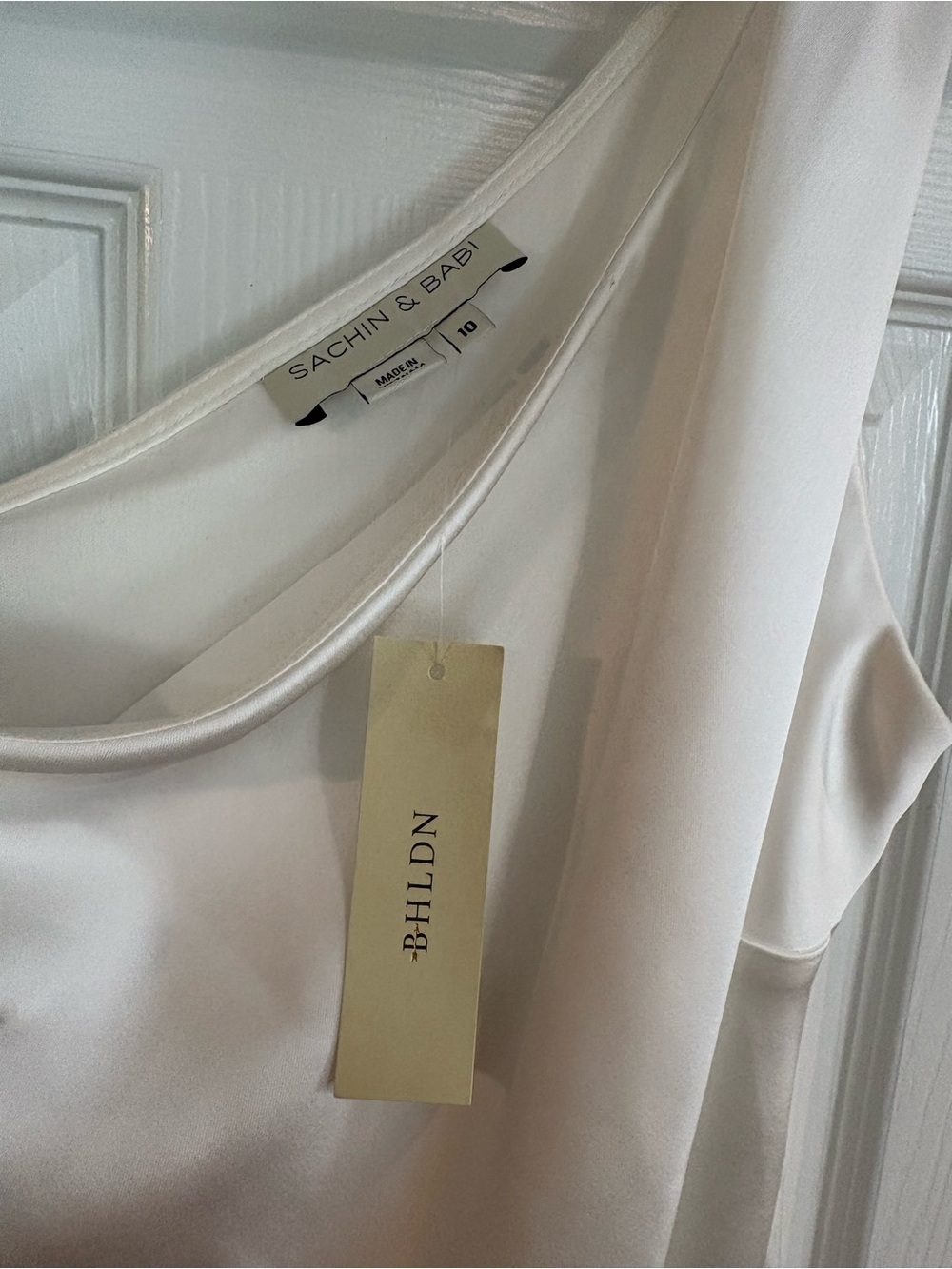 NWT Sachin & Babi BHLDN Ivory Satin Bridal Dress 10 Wedding rehearsal reception - Picture 3 of 10